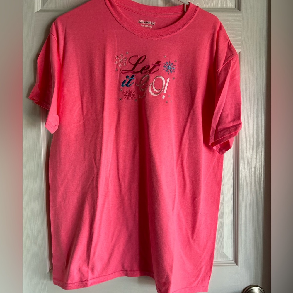 Hot Pink Embroidered T-shirt